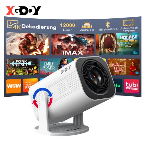 Xgody mini beamer projektor - 4k,